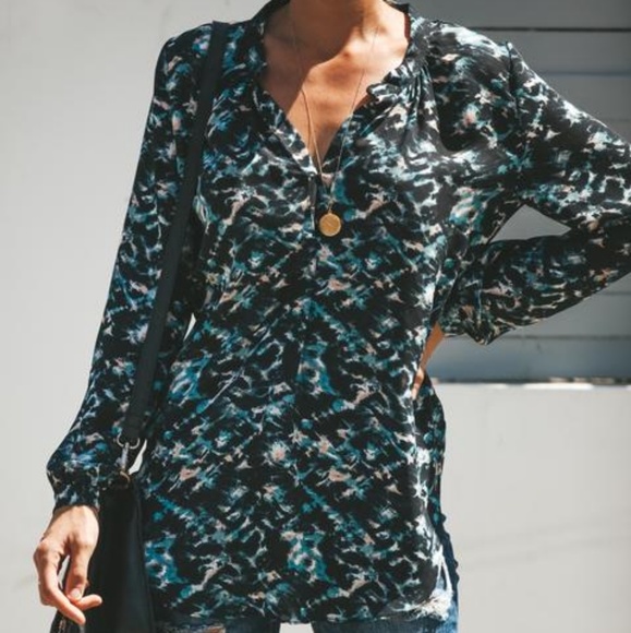 Ocean Wave Blouse Chiffon Silky - Picture 5 of 7